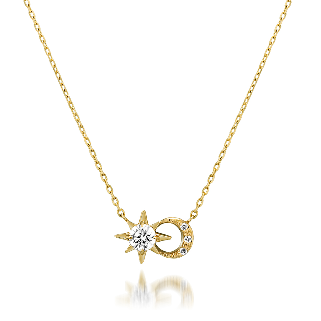 CROSSING & MOON NECKLACE(2JN1157)K10 ネックレス｜スタージュエリー